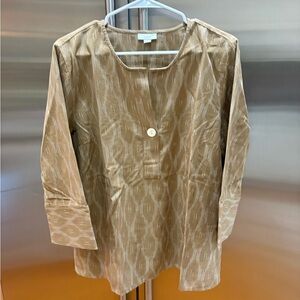 J. Jill Tan Patterned Women's Top never worn size large